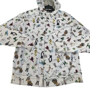 DC Shoes Hoodie Mens XL‎ White Full Zip Ski Snowboard Graphic Fleece Sweatshirt